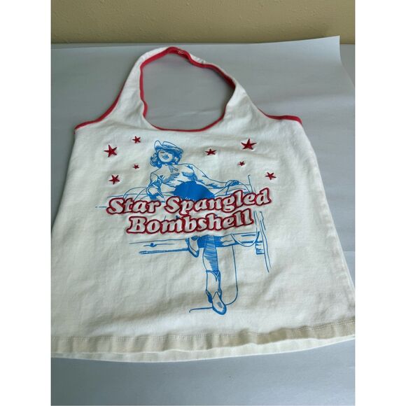 Special Thanks™ “Star Spangled Bombshell Embroidered ” halter tank top SZ M - Picture 1 of 8